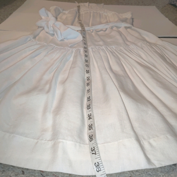 Milly NY Linen Blend Halter Tumbled Zoe  Crochet Lace White Poplin Sundress - Picture 16 of 16